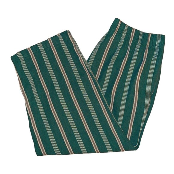 DIP Women's Linen Trouser Pants Size M Capri Pockets Elastic Green Loose Fitting - Picture 3 of 11